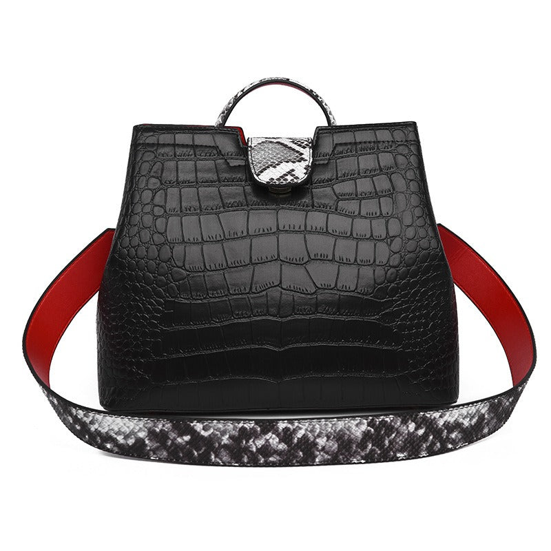 Women's large capacity crocodile pattern handbag