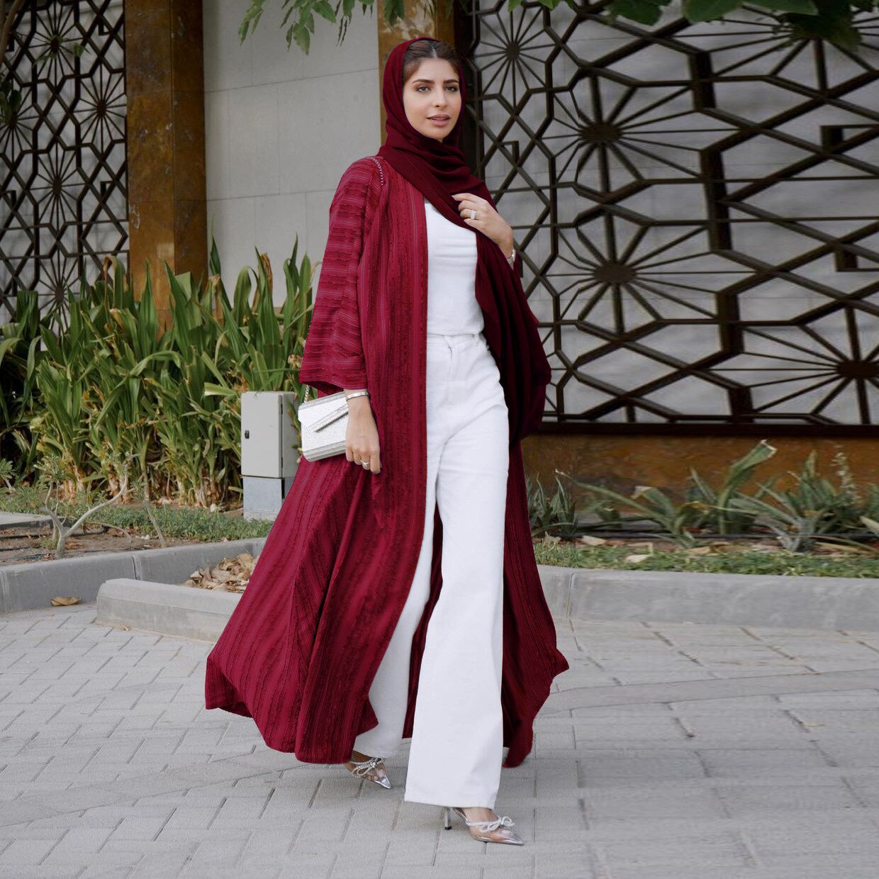 Ramadan Eid Djellaba Abaya Long Sleeve Muslim Dress With Belt Muslim Clothing Pleasures and Sins   