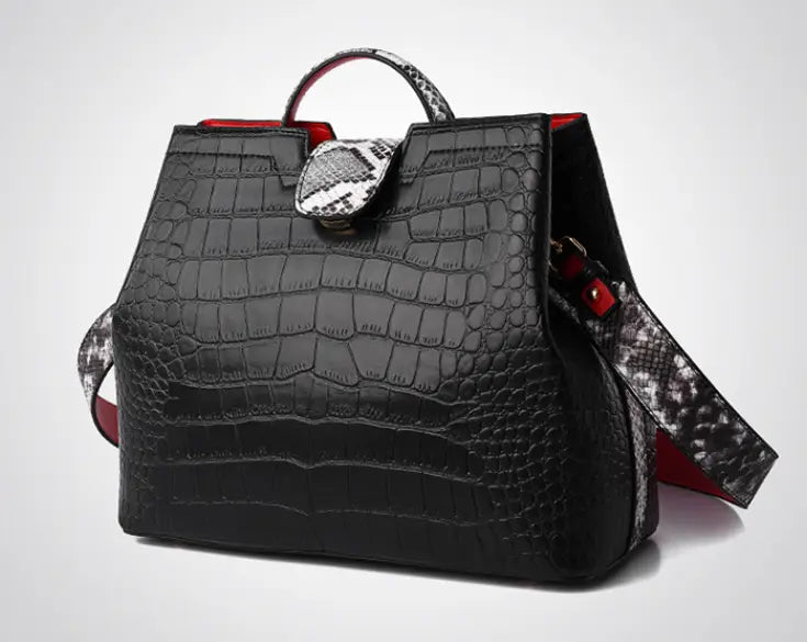 Women’s large capacity crocodile pattern handbag