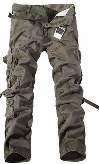 Mens Military Cargo pants Multi-pocket loose cotton trousers - Pleasures and Sins   Pleasures and Sins