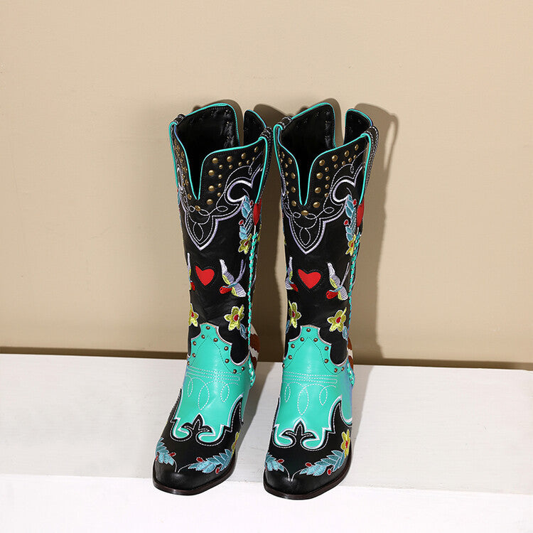 Women's Western Boots Exquisitely Embroidered - Pleasures and Sins   Pleasures and Sins