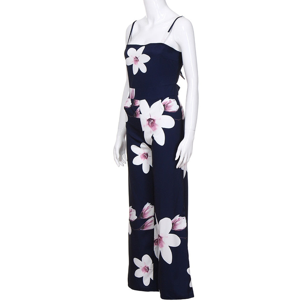 Womens Summer Fashion Floral Playsuit Jumpsuit Trousers - Pleasures and Sins   Pleasures and Sins