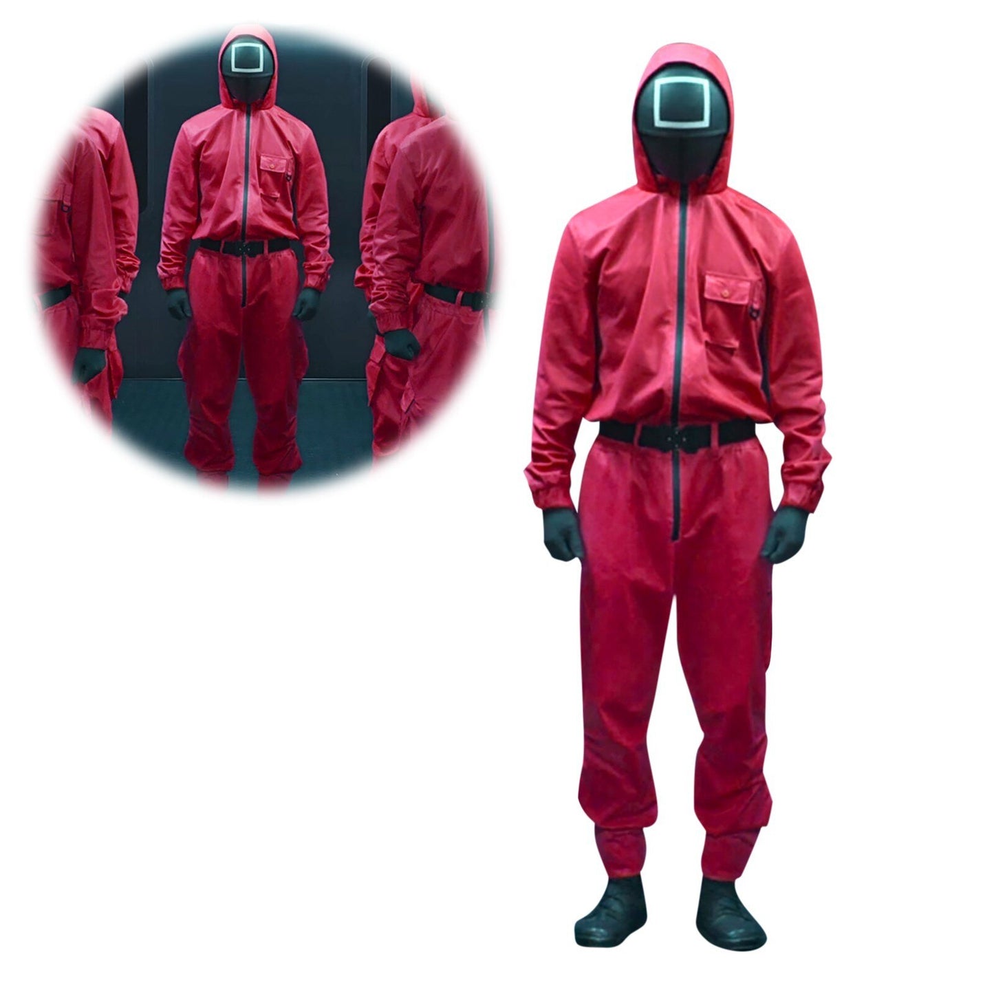 Squid Game Villain Red Jumpsuit Cosplay Costume For Men And Women - Pleasures and Sins   Pleasures and Sins