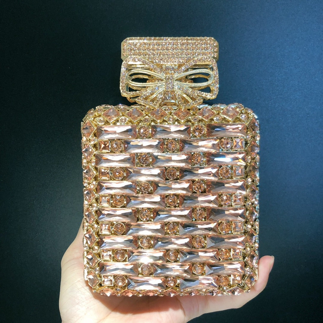 Rhinestone Bag Perfume bottle Shape with Diamante and Crystal - Pleasures and Sins   Pleasures and Sins