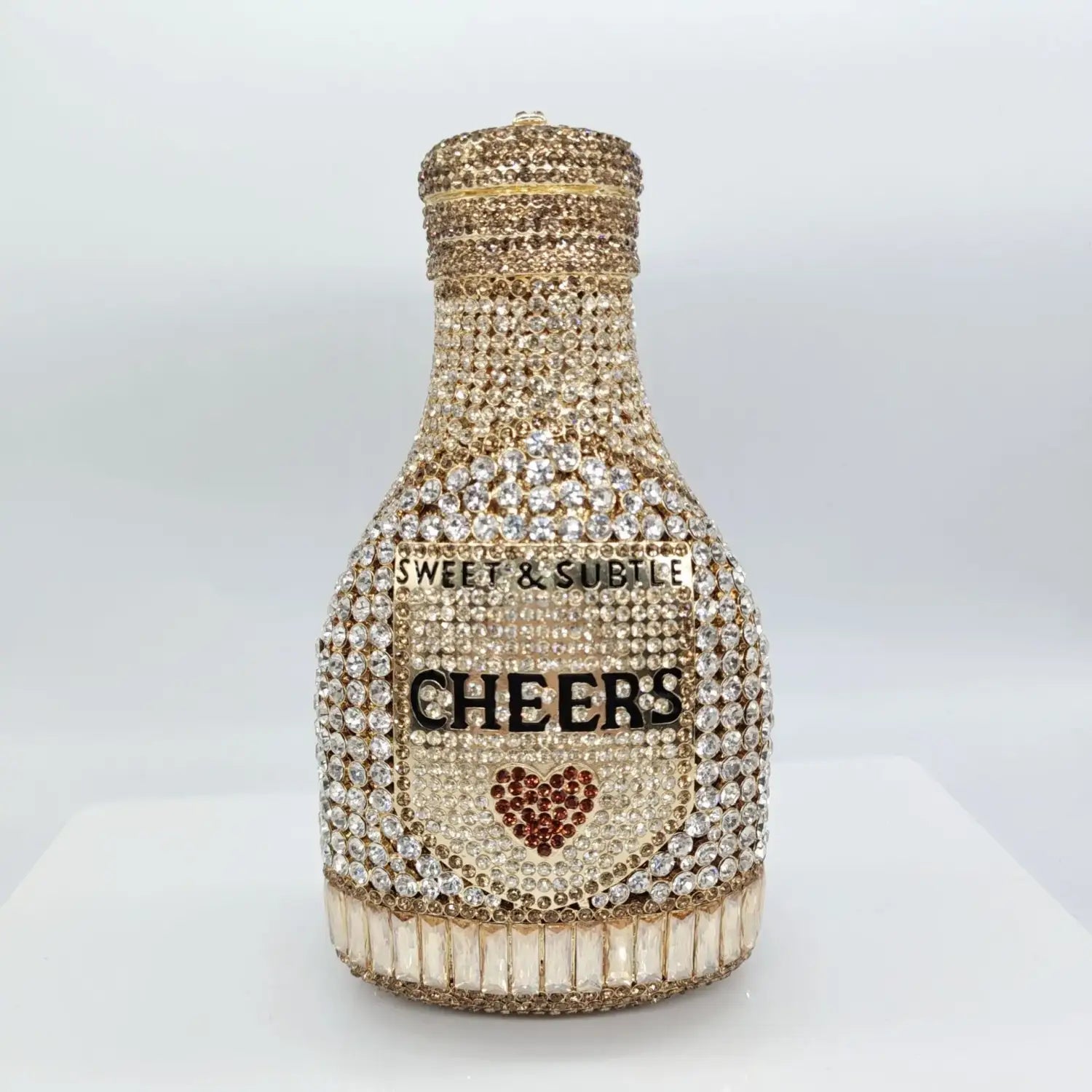 Bottle Shape Crystal Evening Bag Encrusted Bridal Bag Party