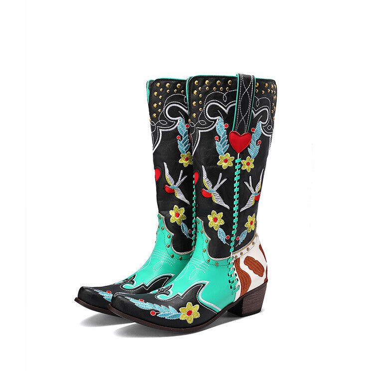 Women's Western Boots Exquisitely Embroidered - Pleasures and Sins   Pleasures and Sins