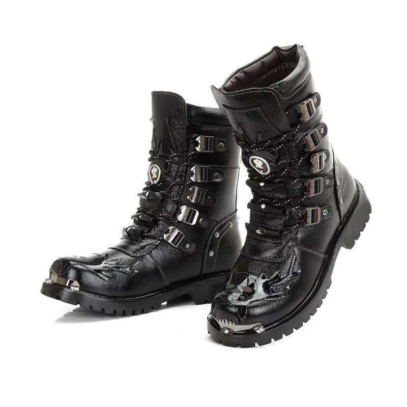 Bottes montantes polyvalentes pour hommes, style punk et gothique