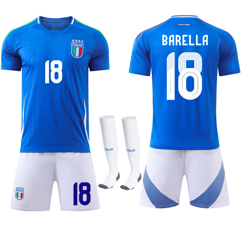 European Cup Italy home football uniform set No.14 Chiesa 18 Barella - Pleasures and Sins   Pleasures and Sins