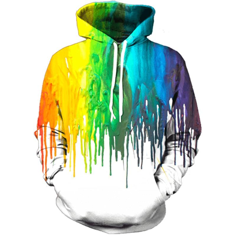 3D Rainbow Unisex Hoodies Oil Painting Printed Sweatshirts - Pleasures and Sins   Pleasures and Sins