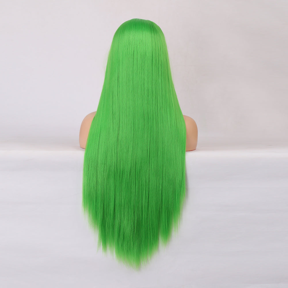 Female Long Green, Chemical Fibre, Lace Front Long Straight Wig - Pleasures and Sins   Pleasures and Sins