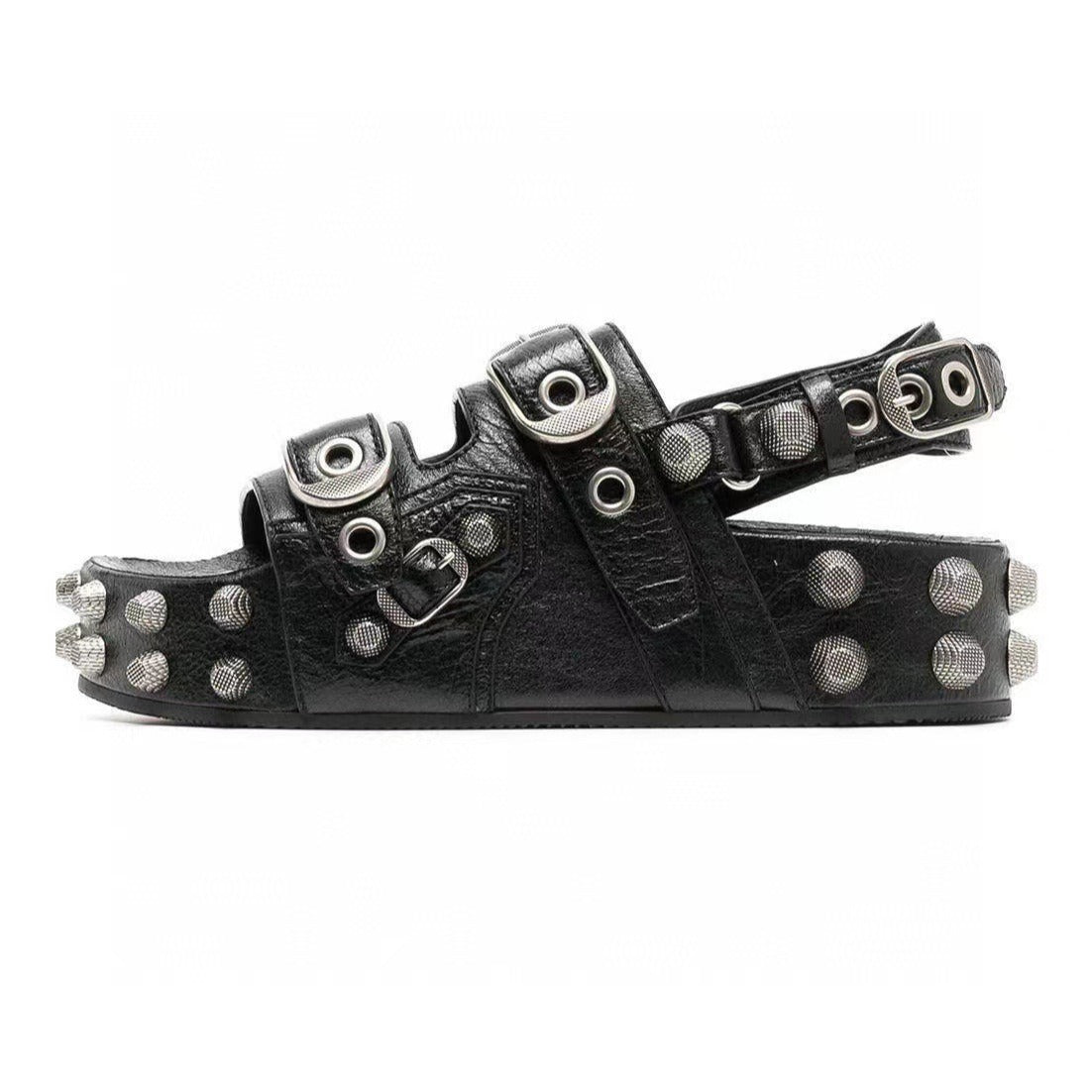 Rivet fashion sandals for men and women With medium platform heel