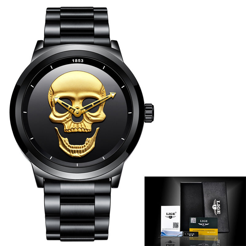 Mens Luxury Simple Skull Stereoscopic Watch - Pleasures and Sins   Pleasures and Sins