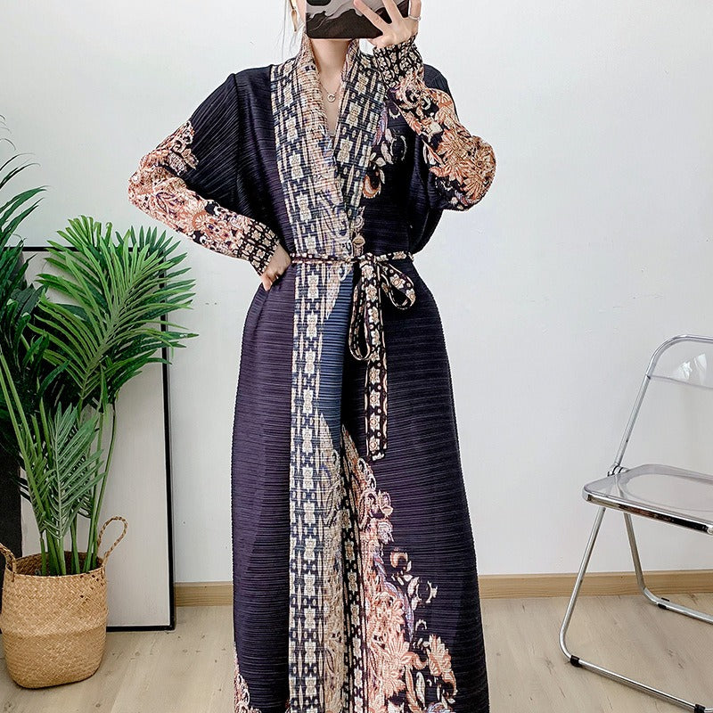 Printed black long sleeve muslim robe cloak - Pleasures and Sins   Pleasures and Sins