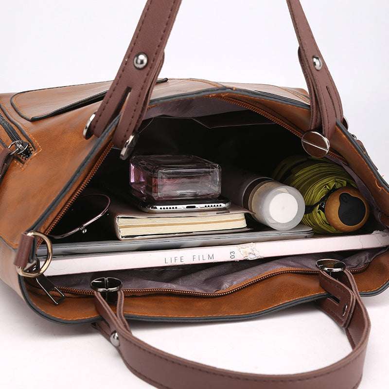 Ladies large capacity retro simple diagonal cross bag