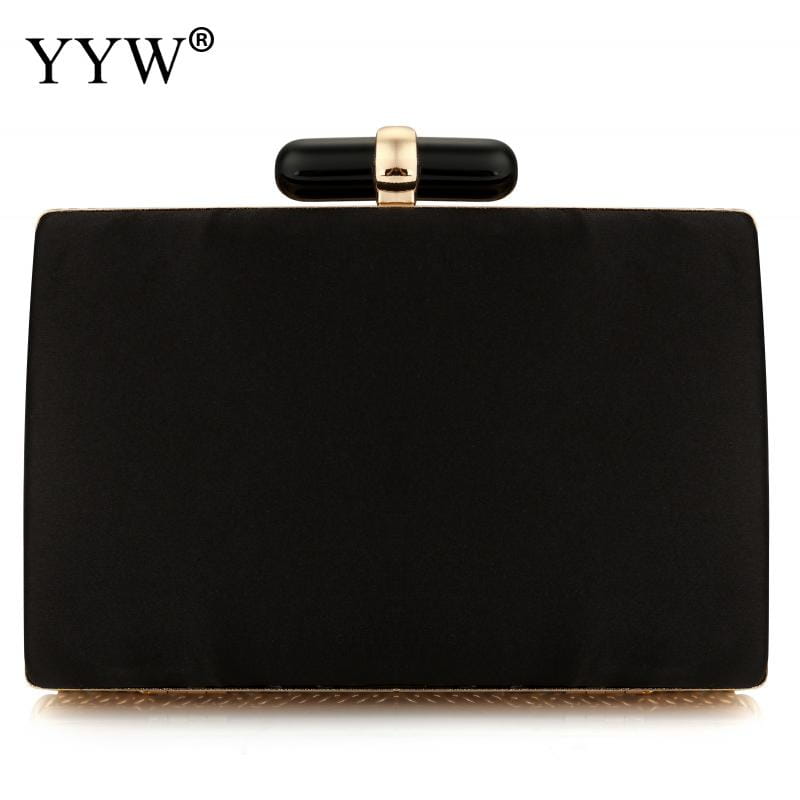 Black Velvet Clutch Purse with Metallic Clasp for Bohemia Style Rhinestone Look.