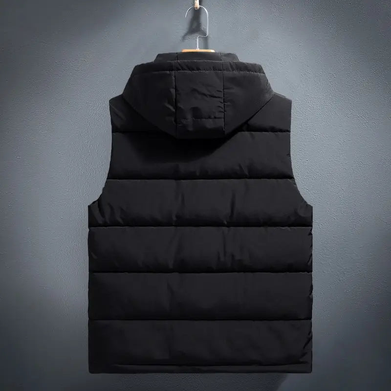 Mens Paddeed and Quilted Fleece-lined Warm Down Cotton Gilet