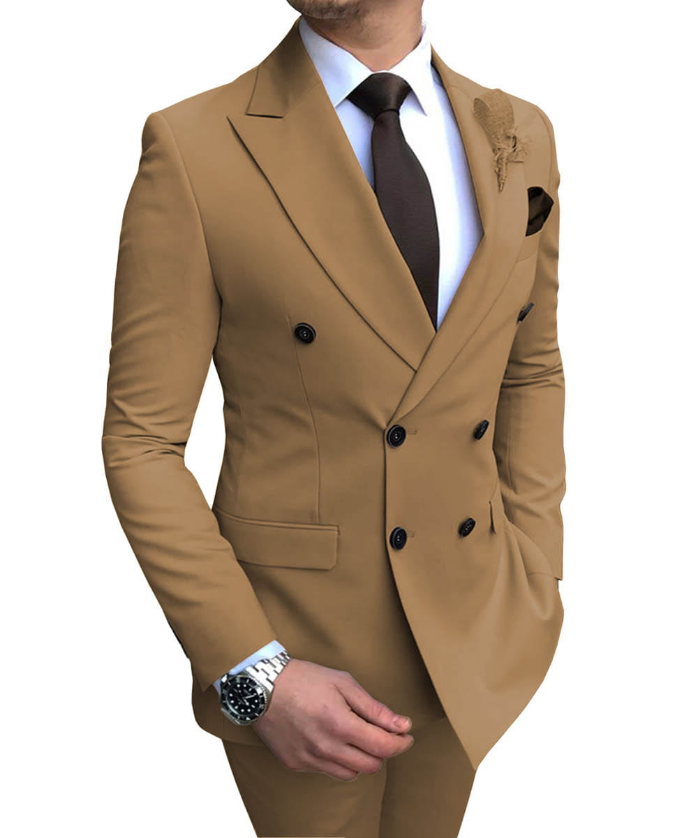 Double Breasted Wedding Groomsman Suit In 10 Colours