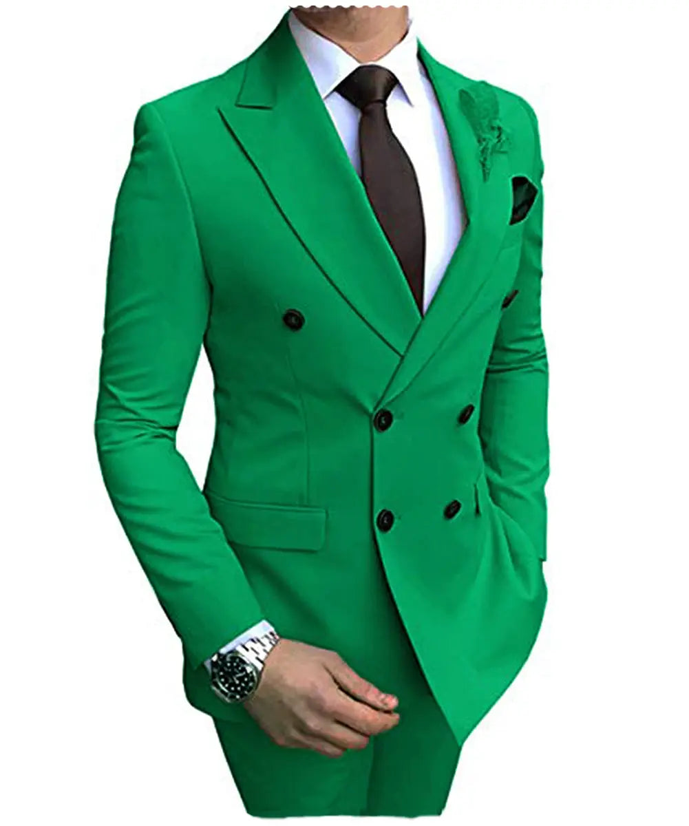 Double Breasted Wedding Groomsman Suit In 10 Colours