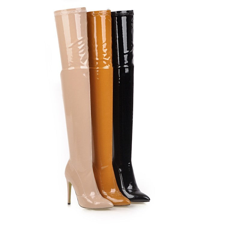 Over The Knee Boots Patent Leather High-heel Boots