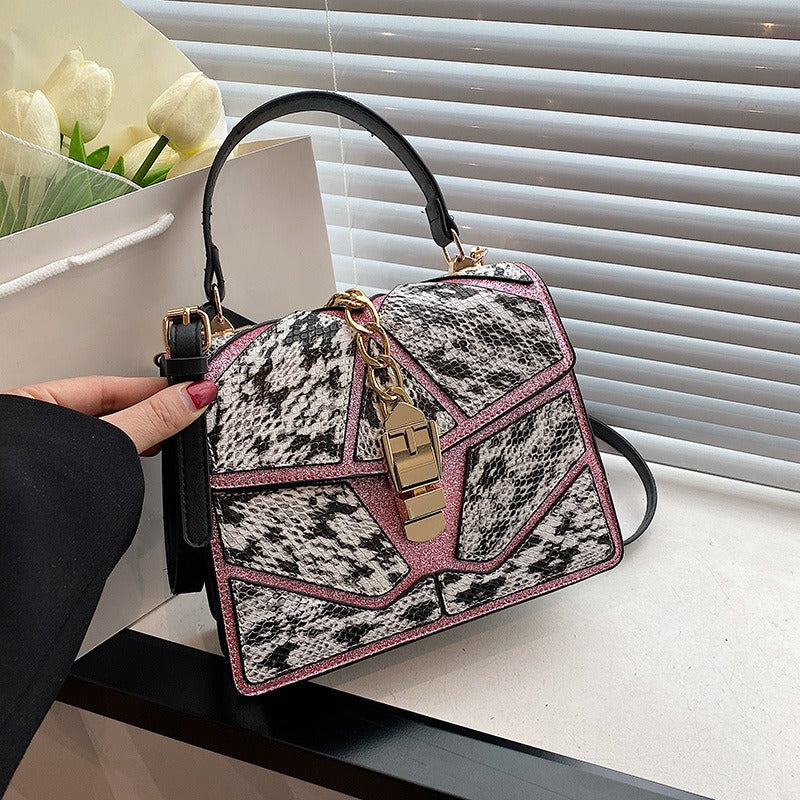 Color block hand-held small square bag, versatile for women