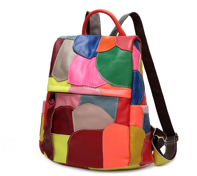 Genuine Leather Womens Multicolour Large Capacity Travel Bag - Pleasures and Sins   Pleasures and Sins