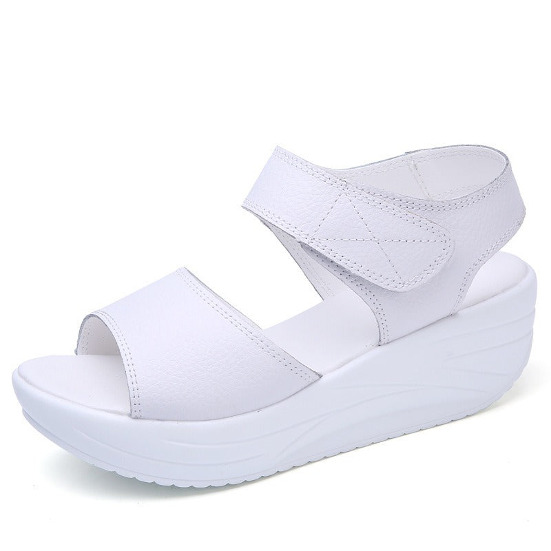 Women's thick sole platform casual velcro sandals student shoes