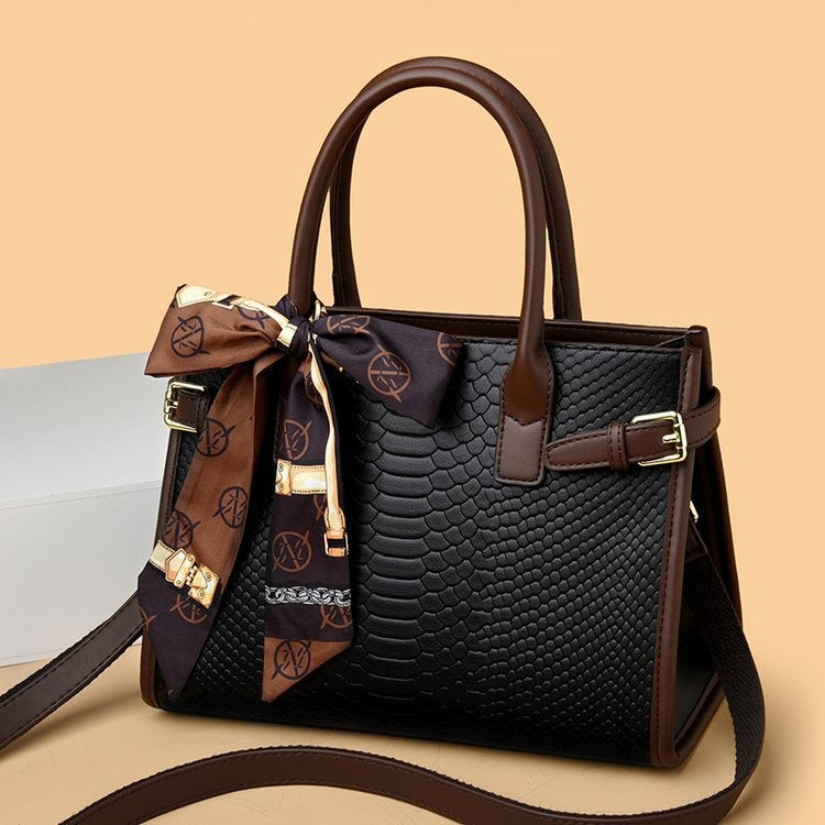 Formal Style Womens Bag Genuine Leather Embossed Snakeskin Pattern contrasting colour - Pleasures and Sins   Pleasures and Sins