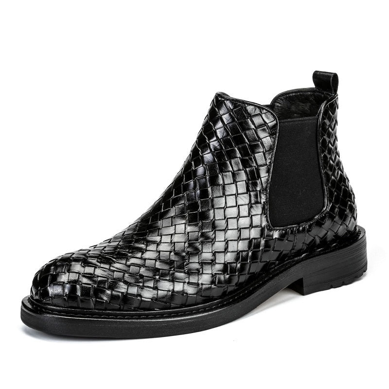 Men's woven pattern short boots - Pleasures and Sins   Pleasures and Sins