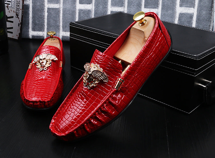 Men's Fashion crocodile Print Moccasins