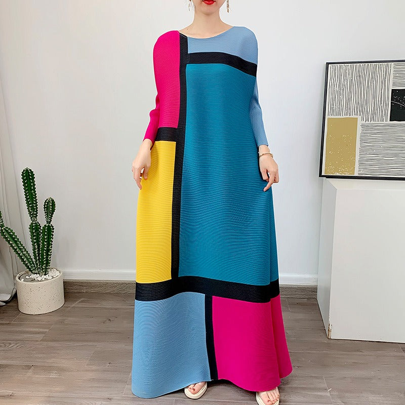 Geometric Colour Block 1980's Style A-line Mid Length Dress - Pleasures and Sins   Pleasures and Sins