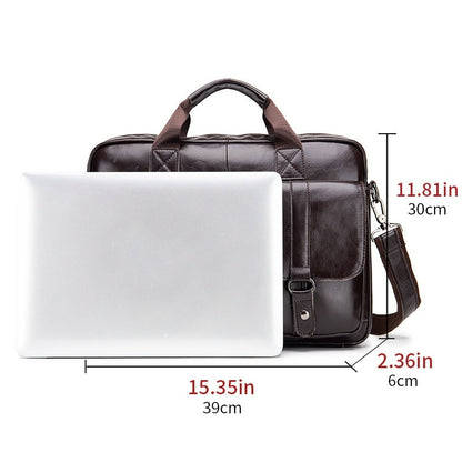 Men's Leather Briefcase Business Large Capacity Bag