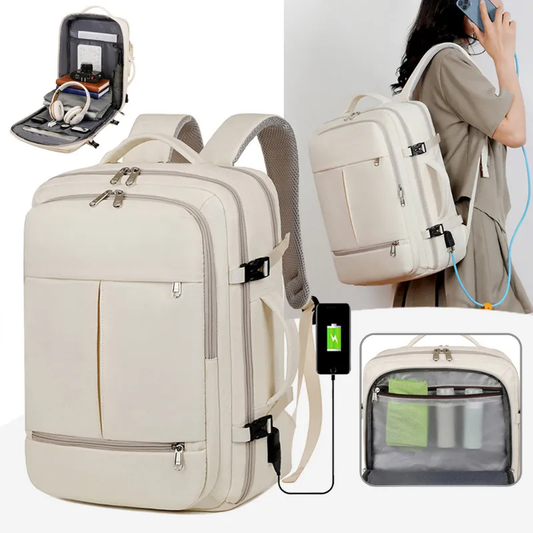 Large Capacity Backpack Multiple Pockets And Zippers Versatile Business Travel - Pleasures and Sins   Pleasures and Sins