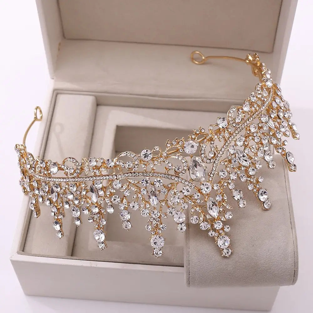 Couronne de mariage Magnifique diadème de luxe en strass de la mariée