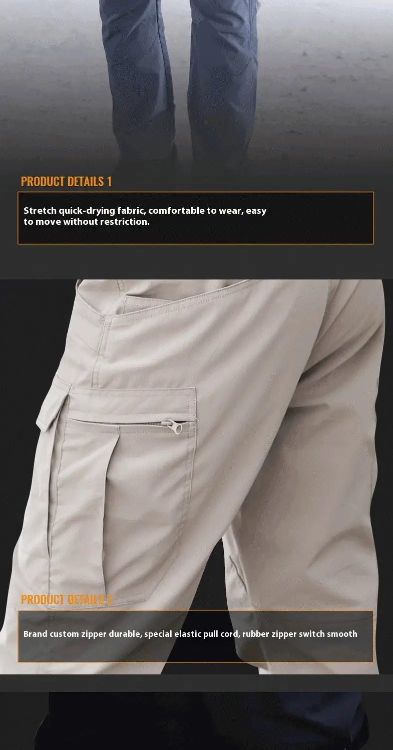 Mens Stretch Outdoor Work Trousers Breathable Quick-drying