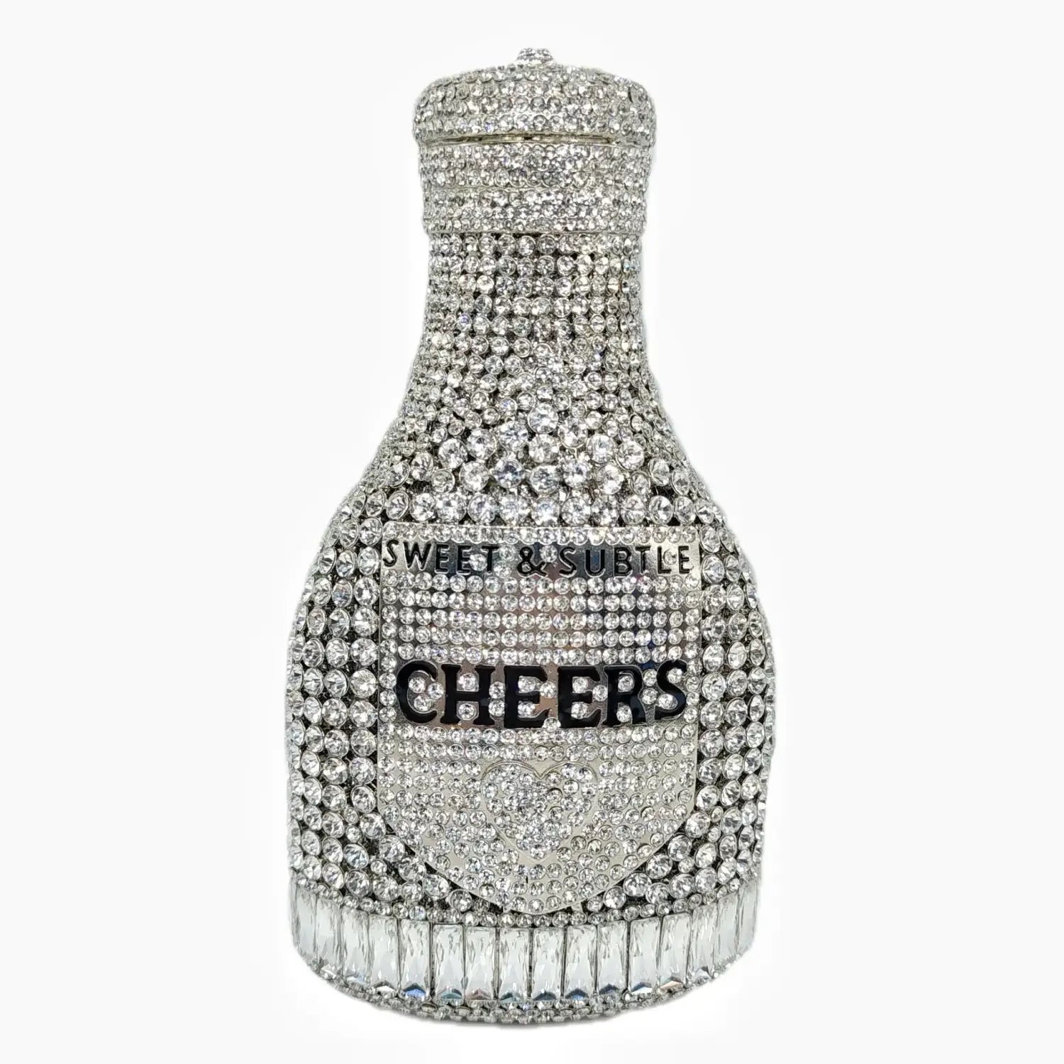 Bottle Shape Crystal Evening Bag Encrusted Bridal Bag Party