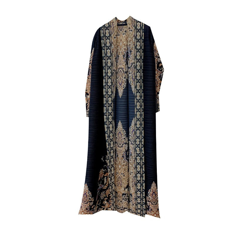 Printed black long sleeve muslim robe cloak - Pleasures and Sins   Pleasures and Sins