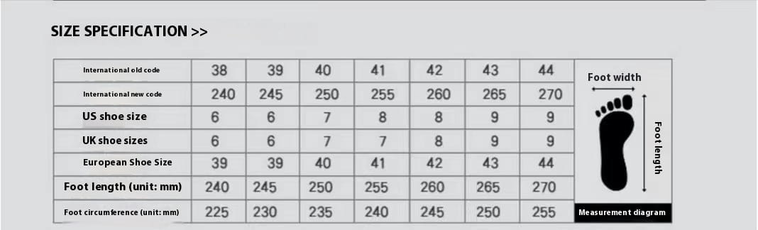 Shoe size conversion chart for Stylish Mens High-top Platform Shoes with Plush Comfort.