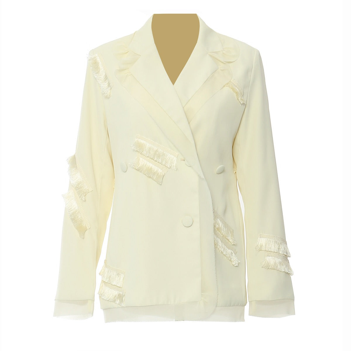 Decorative ladies suit jacket with tassel strips, luxury jacket