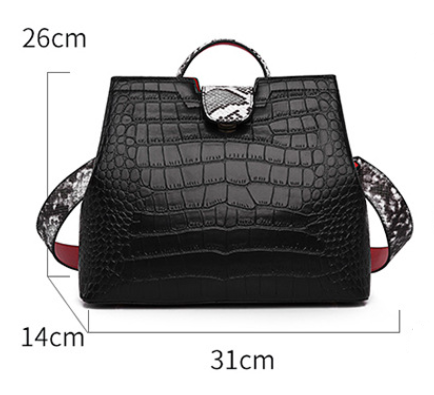 Women's large capacity crocodile pattern handbag