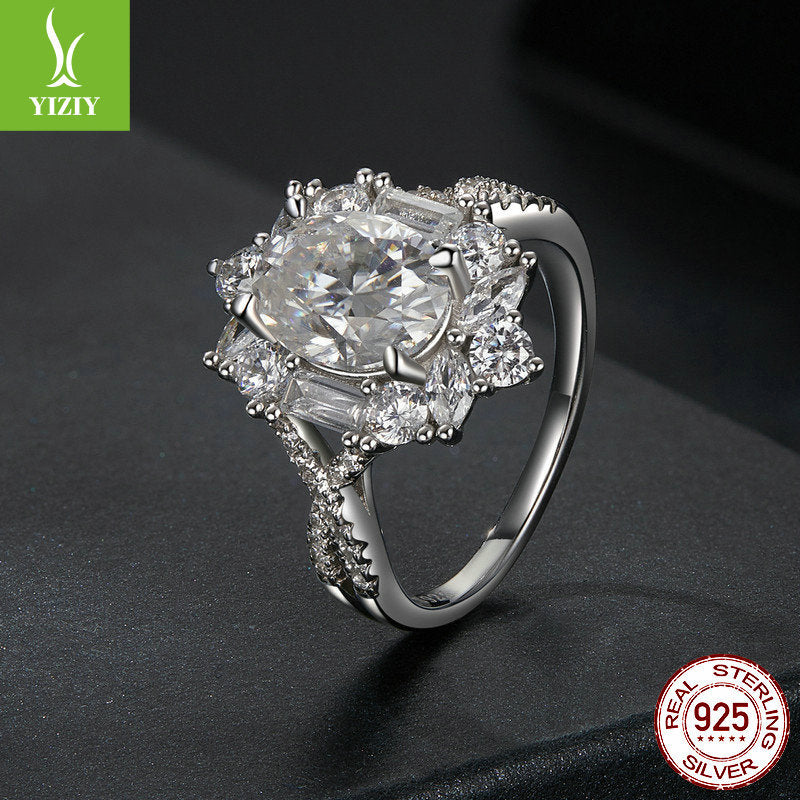 Super Flash Two Carat Moissand Diamond Ring Luxury Silver Ring - Pleasures and Sins   Pleasures and Sins