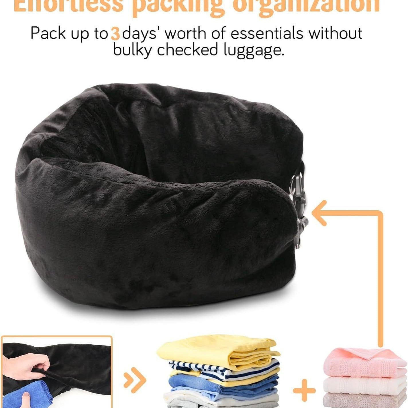 Travel pillow that can be filled with clothes, travel hack - Pleasures and Sins   Pleasures and Sins