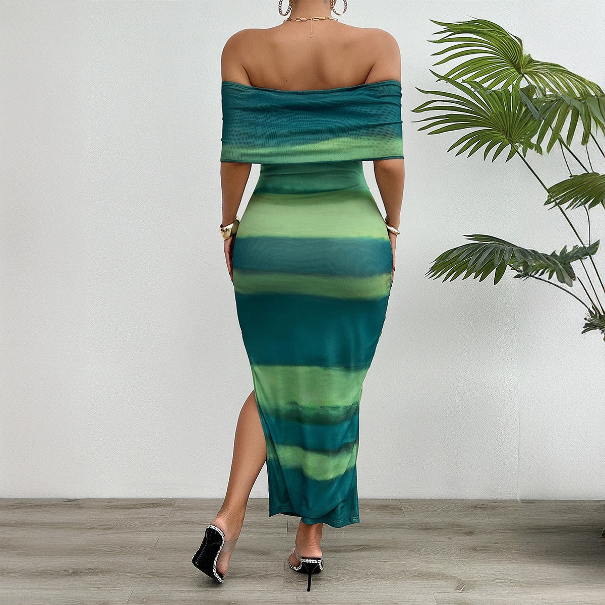 Ladies Off The Shoulder, Green Strapless Dress - Pleasures and Sins   Pleasures and Sins