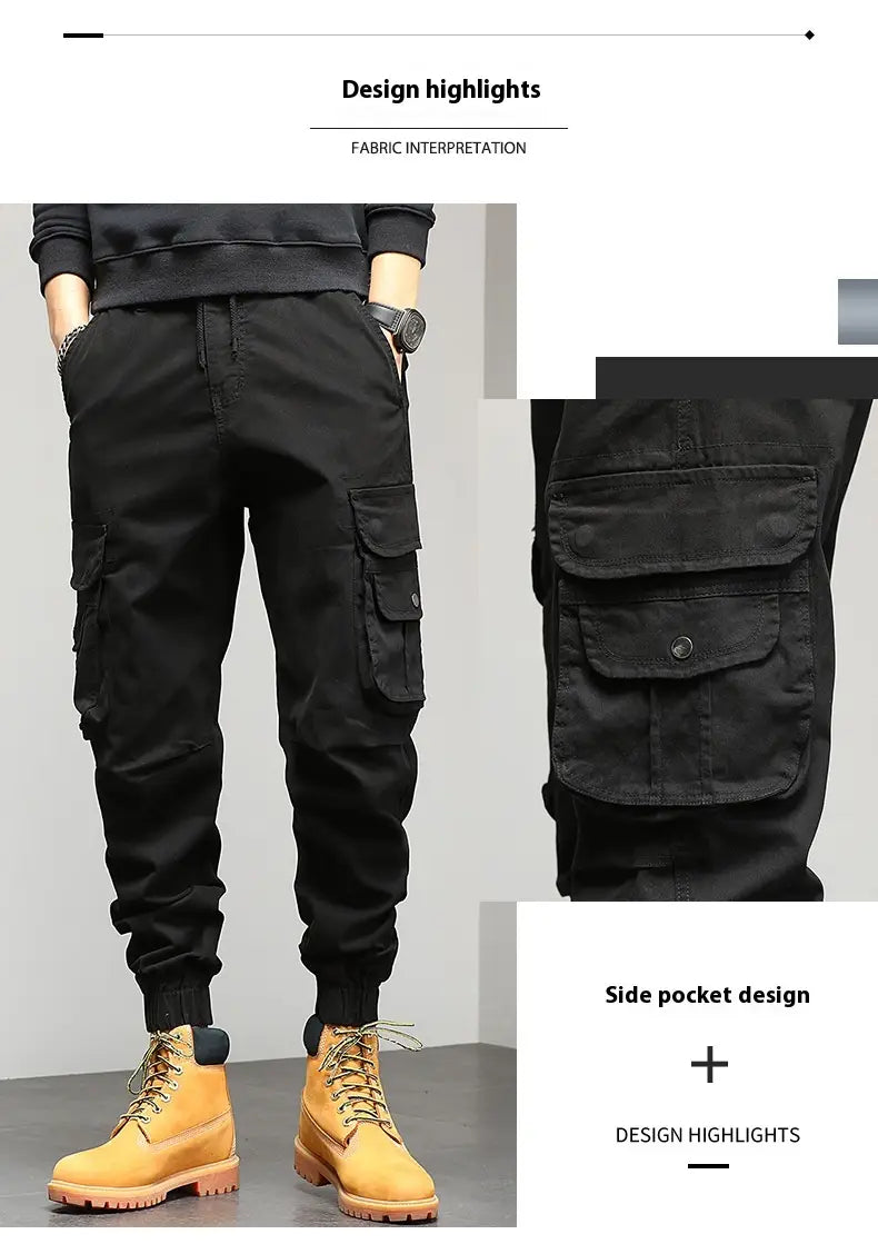 Pantalon cargo décontracté multi-poches pour hommes