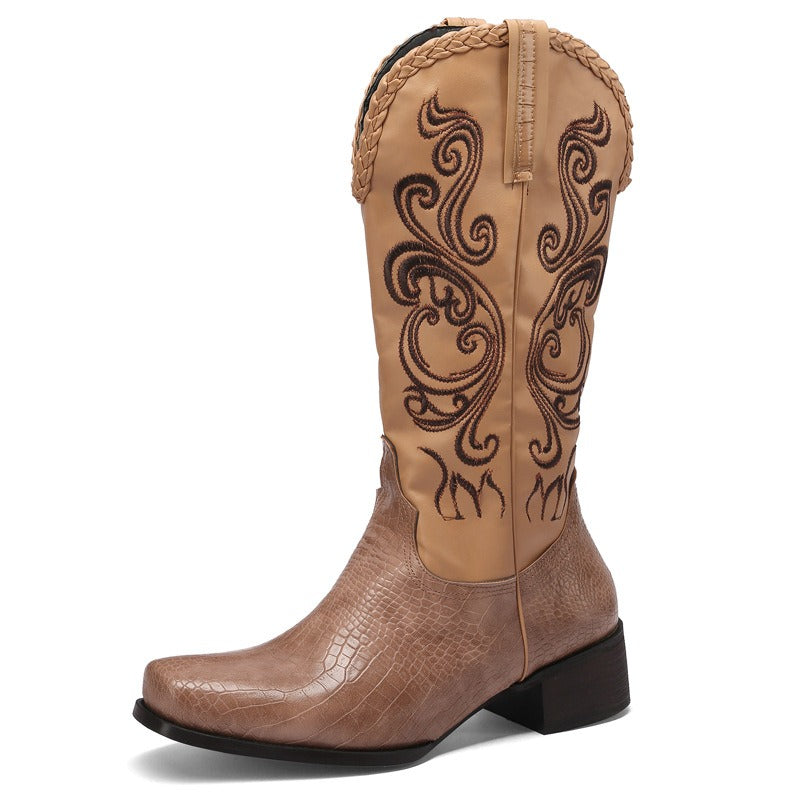 Unisex Western Cowboy Boots Lined and Thick heel - Pleasures and Sins   Pleasures and Sins