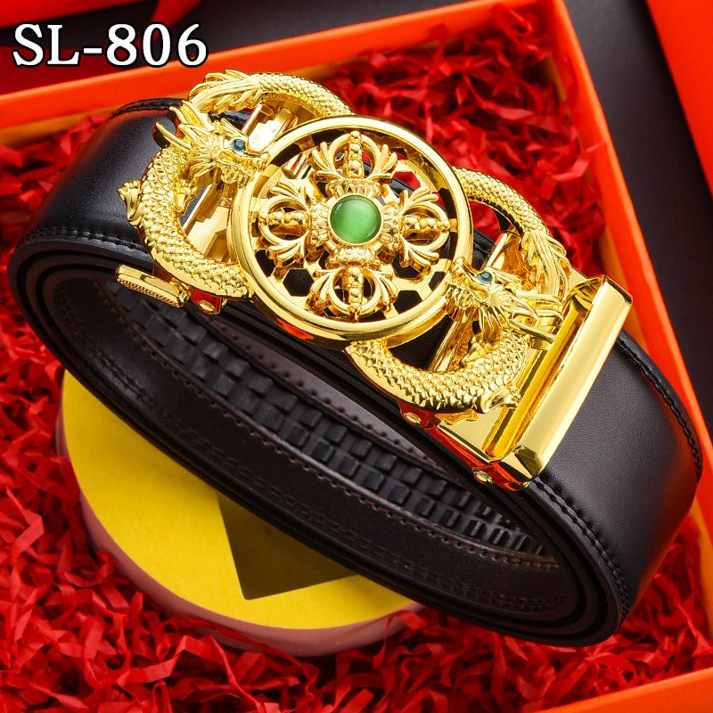 Timeless Belt Mens Genuine Leather Automatic Belt Trendy Simple Belt - Pleasures and Sins   Pleasures and Sins