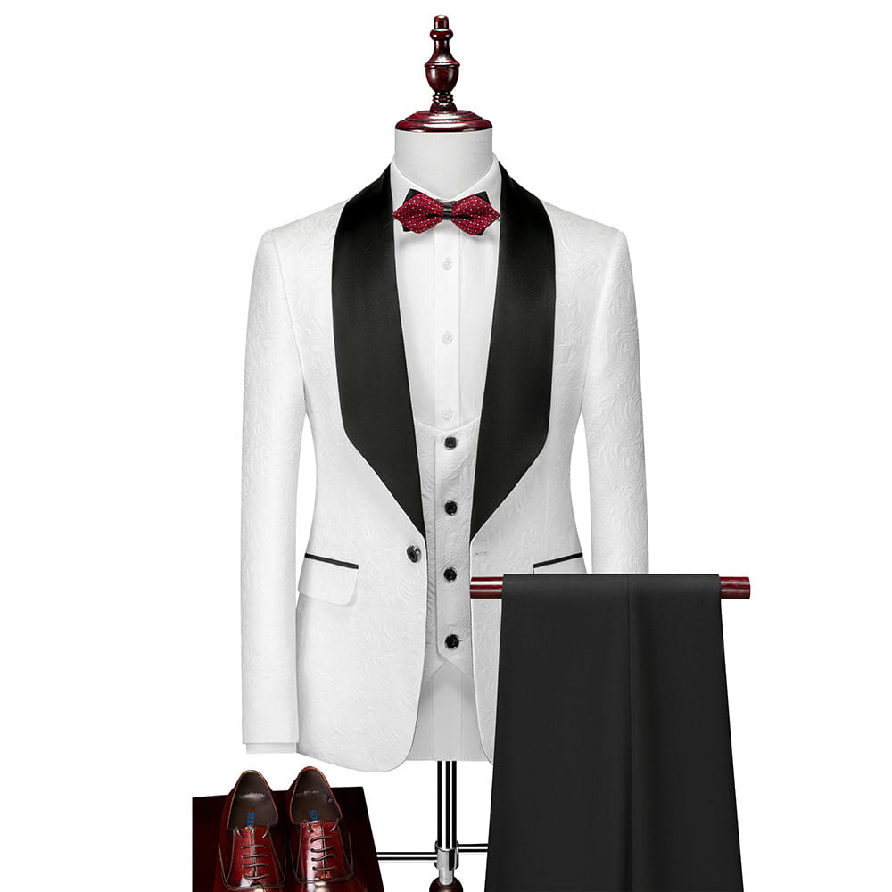 Men’s Slim Fit Groom Wedding Evening 3 Piece Suit Set