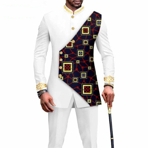 Mens Ethnic Printed African Wedding Suit In 12 Amazing Designs