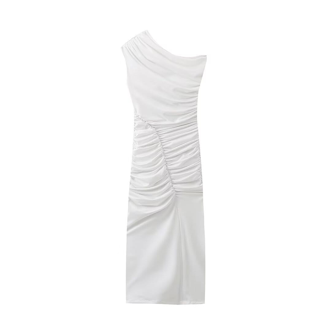 Sexy women’s front split pleated decoration elasticated