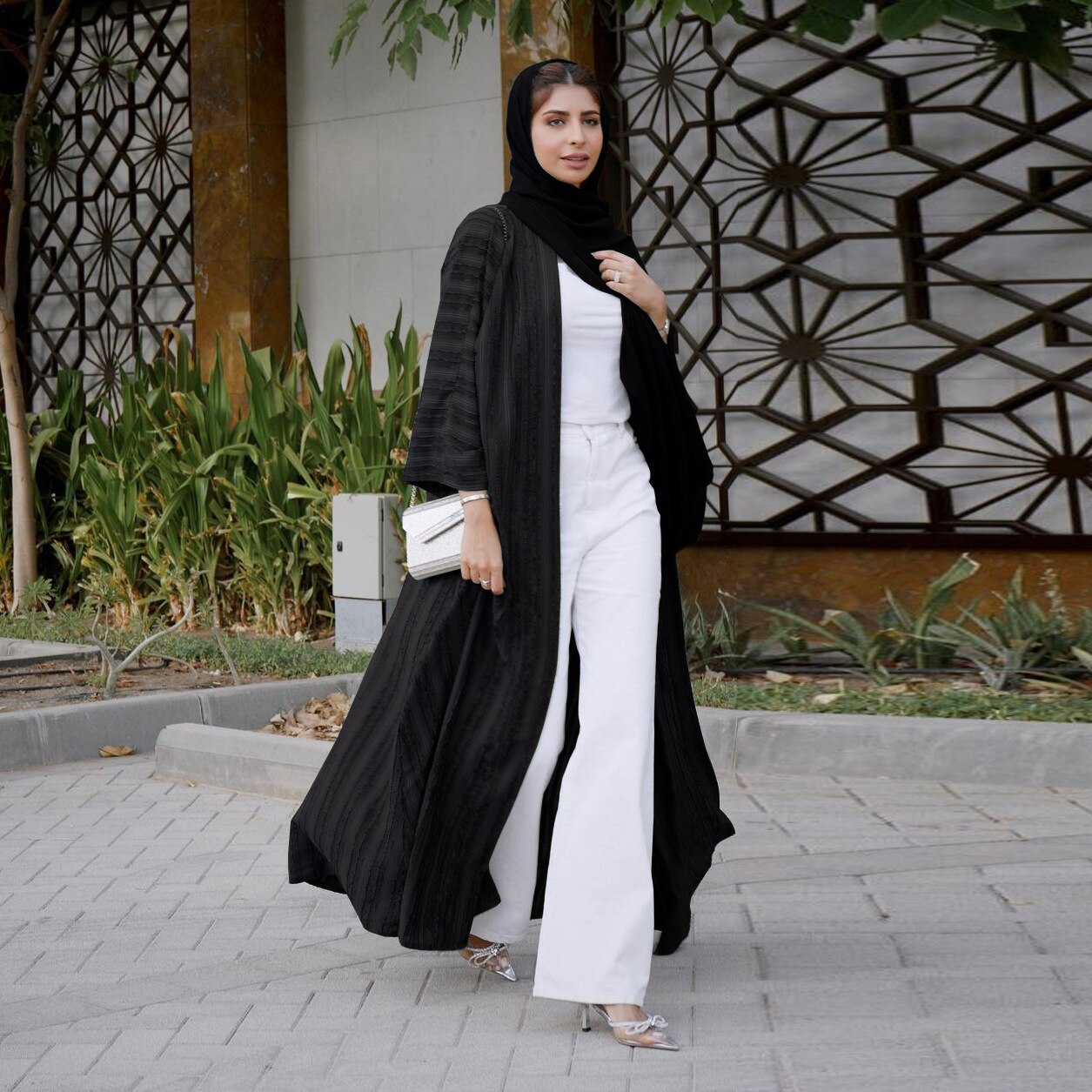 Ramadan Eid Djellaba Abaya Long Sleeve Muslim Dress With Belt - Pleasures and Sins   Pleasures and Sins