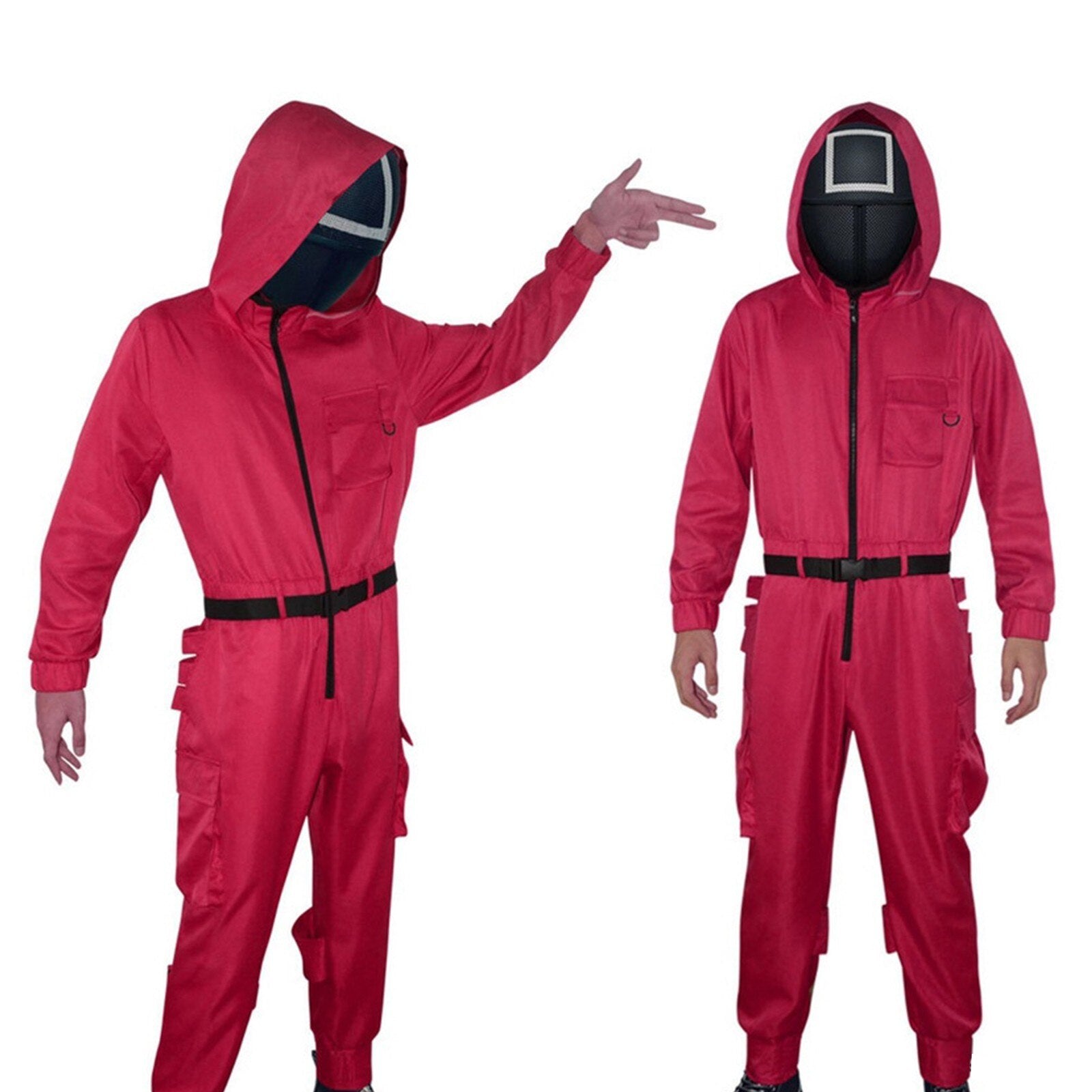 Squid Game Villain Red Jumpsuit Cosplay Costume For Men And Women - Pleasures and Sins   Pleasures and Sins